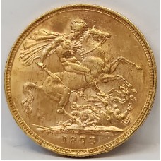 AUSTRALIA 1878 . ONE 1 SOVEREIGN . MELBOURNE . GOLD